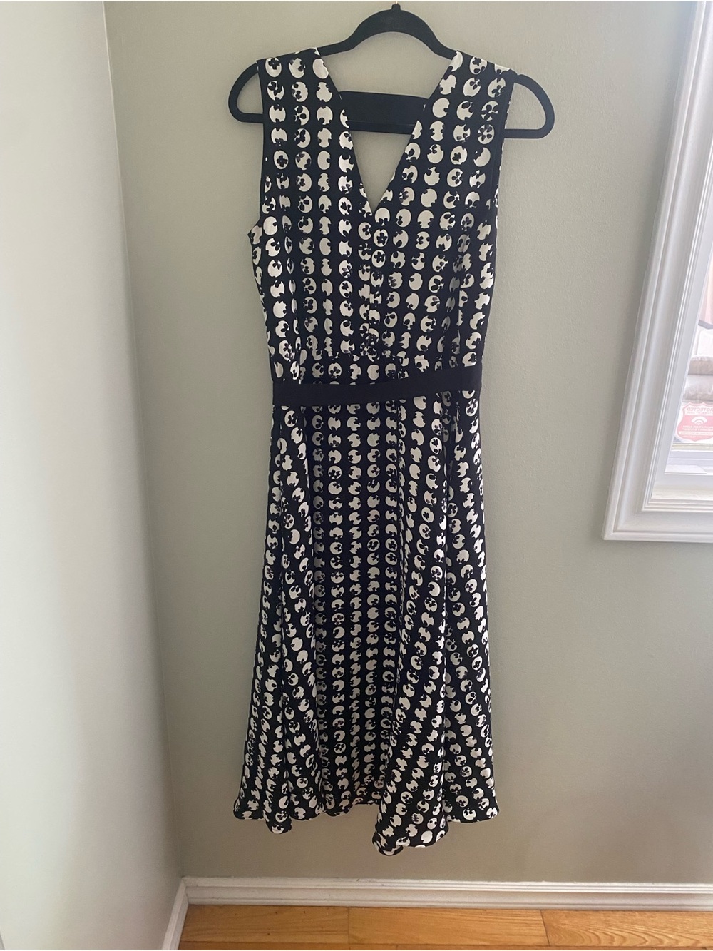 Joseph Ribkoff Wrap Dress Midi Black & White size 8 Medium - Picture 3 of 8